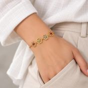 Flower Frame Birthstone Bracelet [18K Gold Vermeil]