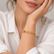 Flower Frame Birthstone Bracelet [18K Gold Vermeil]