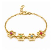 Flower Frame Birthstone Bracelet [18K Gold Vermeil]