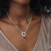 Flower Heart Charm [Sterling Silver]
