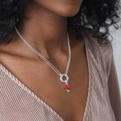 Flower Heart Charm [Sterling Silver]