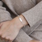 Blütenblätter Armband mit Gravur [Paperclip Design / Sterlingsilber]