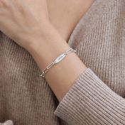 Blütenblätter Armband mit Gravur [Paperclip Design / Sterlingsilber]