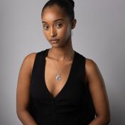Diamond Blossom Photo Necklace [Sterling Silver]