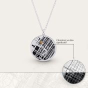 Collier Silhouette Carte Cercle de Souvenirs - Argent 925