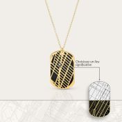 Collier Plaque Silhouette Carte [Plaqué Or 18ct]