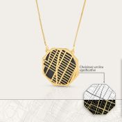 Collier Silhouette Carte Lieu Précieux [Vermeil 18ct]