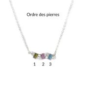 Collier Flux d'Amour Avec Pierres De Naissance [Argent 925]
