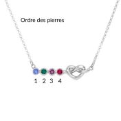 Collier Liens du Coeur avec Pierres de Naissance [Argent 925]