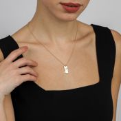 Mirella Geburtsblume Namenskette mit Moissanit [750er Gold Vermeil]