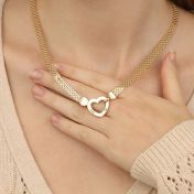 Ties of Heart Milanese Chain Name Necklace [18K Gold Plated]