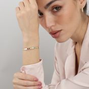 Herringbone Birthstone Bracelet [18K Gold Plated]