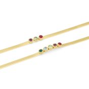 Herringbone Birthstone Bracelet [18K Gold Plated]