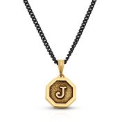 Collar Hexagonal con Iniciales Grabadas - Oro Vermeil de 18K