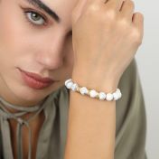 Pulsera con Nombre de Howlita para Mujer [Oro Vermeil de 18K]