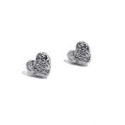 Bloom Heart Stud Earrings [Sterling Silver]