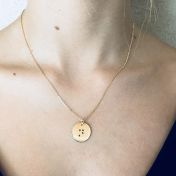 Classic Round Initial Braille Necklace - Gold Plated