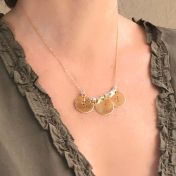 Classic Round Initial Braille Necklace - Gold Plated