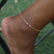 Cavigliera con Stelle e Pietra di Nascita di Talisa [Placcato Oro 18kt]