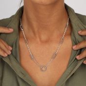 Grace Necklace With Large Name Charm [Sterling Silver]