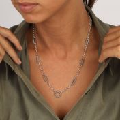 Grace Necklace With Large Name Charm [Sterling Silver]