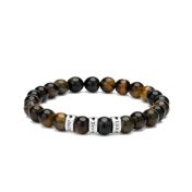 Tiger Eye Men Name Bracelet with Diamonds