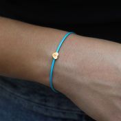 Ties of Heart Initial Bracelet - Turquoise Cord [18K Gold Plated]