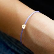 Ties of Heart Initial Bracelet - Purple Cord [18K Gold Plated]
