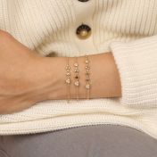 Verzauberte Sterne Geburtsstein-Armband mit Herz Charm [750er vergoldet]