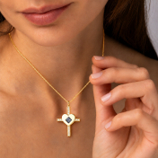 Heart Cross Bible Necklace [Gold Plated]