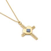 Heart Cross Bible Necklace [Gold Plated]