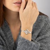 Herzensbindungen Armband mit Milanaise Kette und Landkarte [Sterlingsilber] 