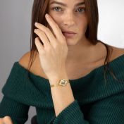 Herzensbindungen Silhouette Armband mit Milanaise Kette und Landkarte [750 vergoldet]