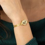 Herzensbindungen Silhouette Armband mit Milanaise Kette und Landkarte [750 vergoldet]