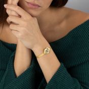 Herzensbindungen Silhouette Armband mit Milanaise Kette und Landkarte [750 vergoldet]