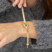 Herzensbindungen Silhouette Armband mit Milanaise Kette und Landkarte [750 vergoldet]