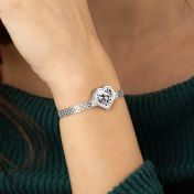 Ties of Heart Silhouette Map Bracelet with Milanese Chain [Silver]