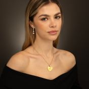 Ties of Heart Engraved Map Necklace With 1 Ct Diamond [18K Gold Vermeil]