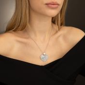 Wertvoller Ort Gravierte Karte Halskette [Sterlingsilber]