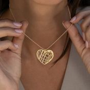 Erster Kuss Kette mit Kartenanhänger [750er Gold Vermeil]