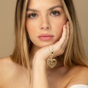 Ties of Heart Map Necklace with Nano Bible [14 Karat Gold]