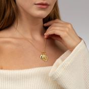 Ties of Heart Map Necklace with Photo Pendant [18K Gold Plated]
