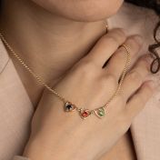 Infinite Hearts Birthstone Necklace [18K Gold Plated]