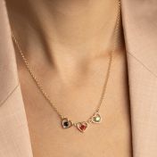 Infinite Hearts Birthstone Necklace [18K Gold Plated]