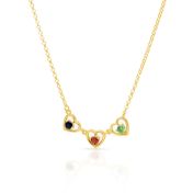 Infinite Hearts Birthstone Necklace [18K Gold Plated]