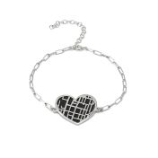 Herz Silhouette Karten Armband [Sterlingsilber]