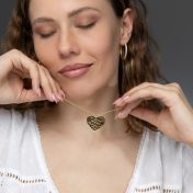 Collier Silhouette Carte du Cœur [Plaqué Or 18ct]
