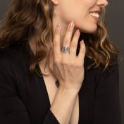Anello con Mappa con Silhouette " Legami di Cuore" [Argento 925]