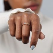 Anello Battito di Talisa con Pietra di Nascita [Placcato Oro Rosa 18kt]