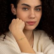 Bracelet Pierre de naissance Cœurs Infinis [Plaqué Or 18ct]